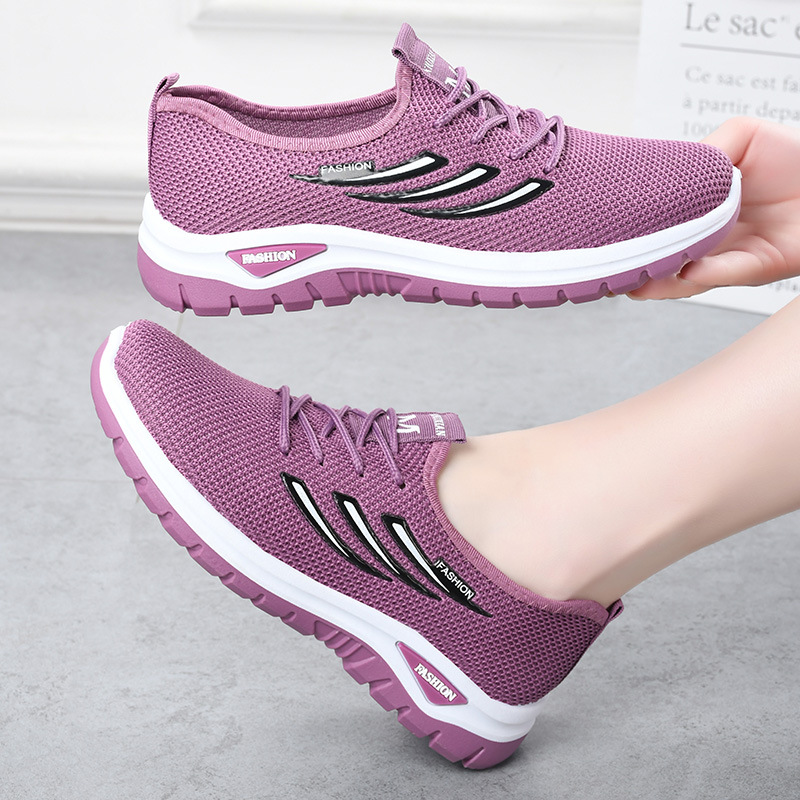 Single Shoes 2026 Spring High-Fashion Women's Shoes, Fly-Knit Soft Sole, Lightweight Running, Breathable Casual Sports Shoes for Women