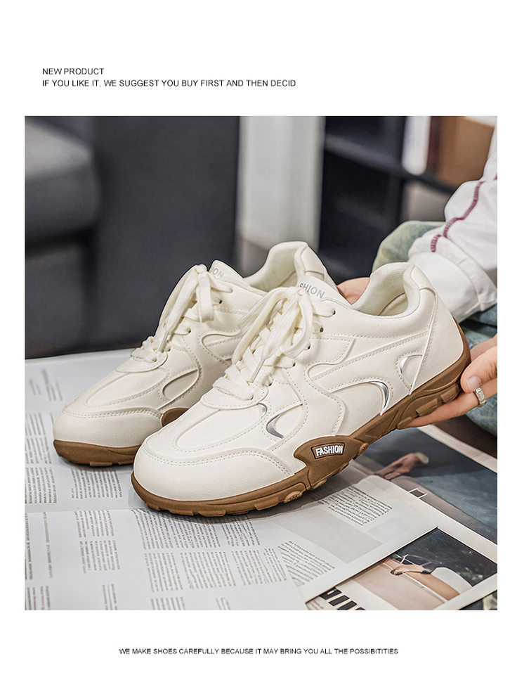 Giày sneaker nam cổ thấp nhẹ nhàng, mũi tròn, dây buộc phía trước, phong cách tối giản — KR 226m Trắng, KR226 xanh vàng chi tiết 18
