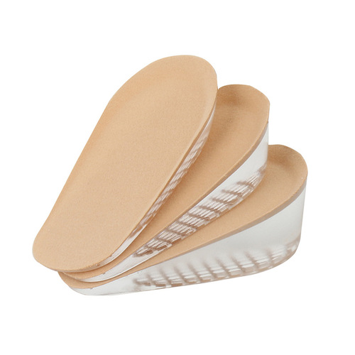 New Invisible Martens Boots Insoles for Women, Non-tiring, Shock-absorbing PU Height Insoles for Men, Silicone Heel Half Insole