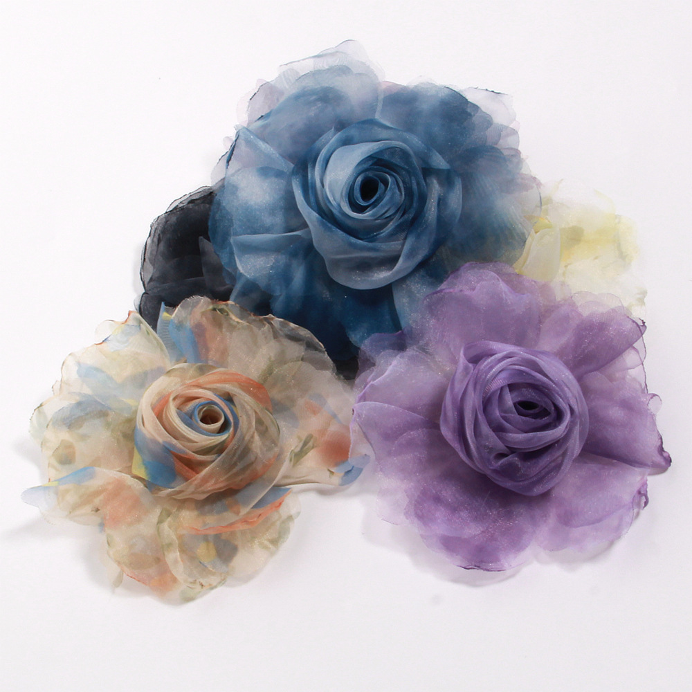 Flower Accessories, Organza Roses, Handmade Fabric Flowers, DIY Accessories, Headwear, Flower Shoes, Hats, Clothing Accessories