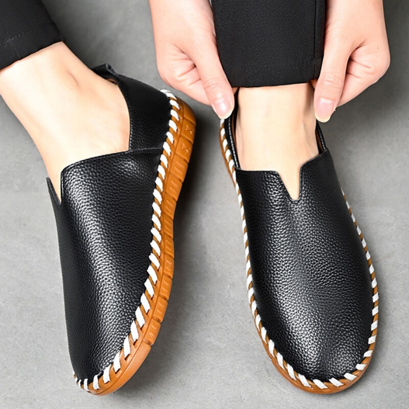 2024 Men's Leather Shoes Genuine Leather New Style Slip-on Driving Men's Shoes Soft Sole Non-slip Beanie Casual Shoes Slip-on 2024 Men's Leather Shoes Genuine Leather New Style Slip-on Driving Men's Shoes Soft Sole Non-slip Beanie Casual Shoes Slip-on