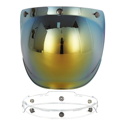 Motorcycle Safety Supplies | Helmet Retro Sun Protection Lens - gold-plated-sheet-with-transparent-bracket