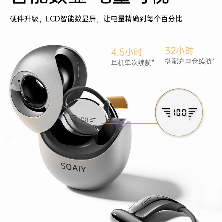 GD51挂耳式蓝牙耳机无线气骨传导2025新款开放不入耳运动跑步|undefined