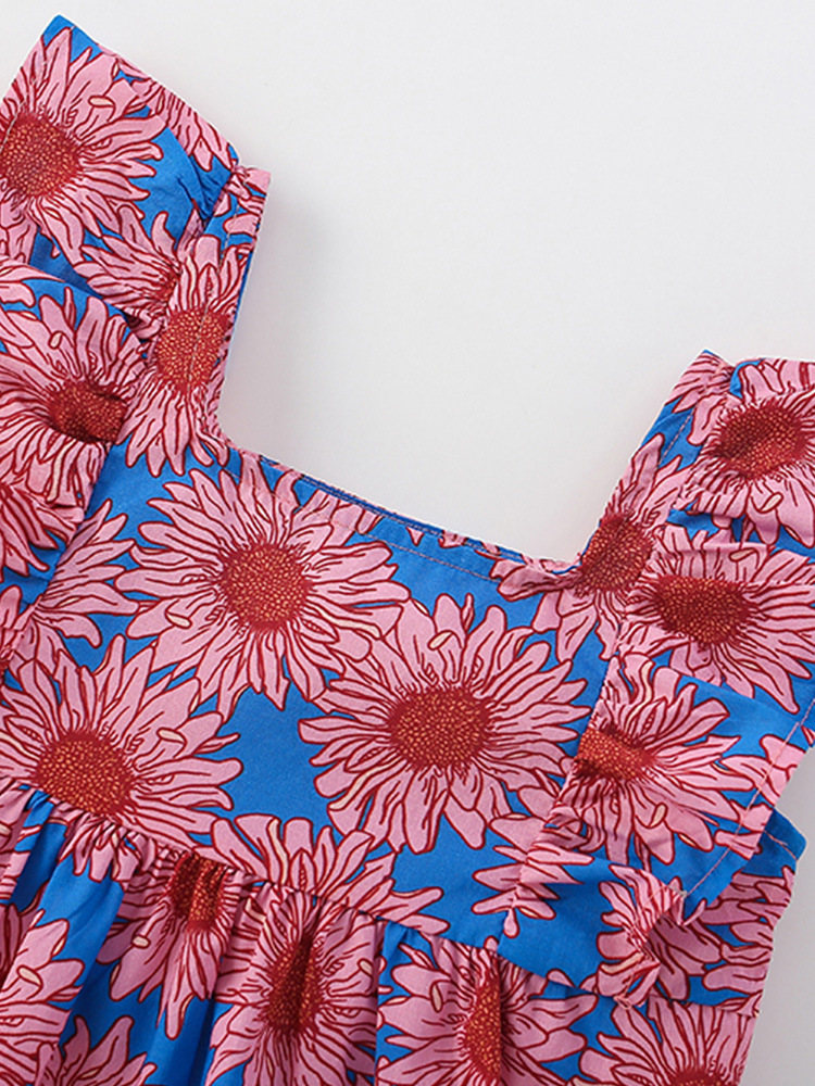 Vestido de niña malwee transfronterizo nuevo estilo de verano vestido de princesa para niños pequeños y medianos europeos y americanos falda de niños de cuello redondo estilo occidental