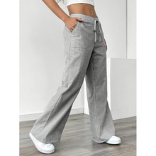 I 20723 Stripe loose wide leg pants ���ƿ������ȳ���羳