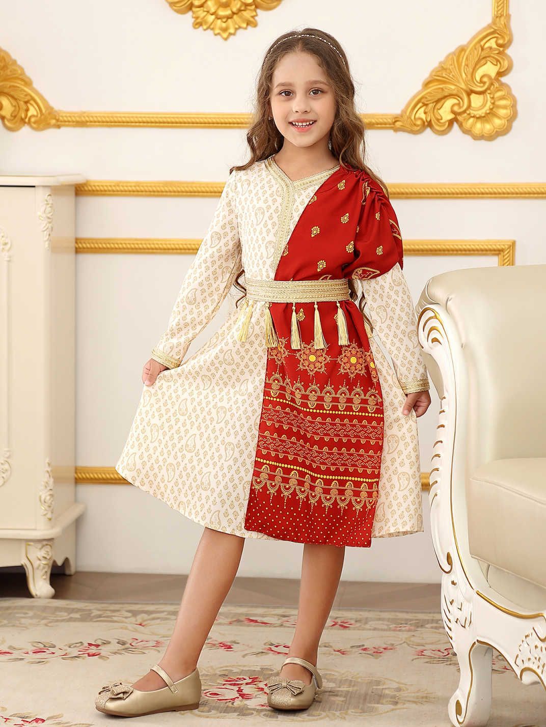 Comercio exterior vestido de niña característica estilo nacional vestido de boda vestido de niños transfronterizo nuevo vestido de ropa infantil