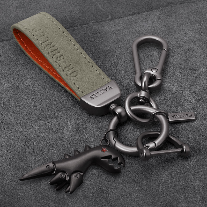 네이비 스웨이드 + 허리 매달려 + 검은 작은 공룡 [D 버클 보내기]]