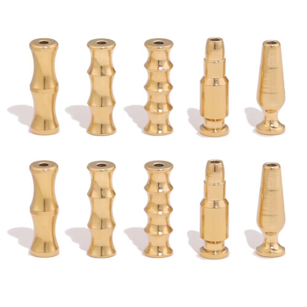 acero inoxidable bambú tazas de vino perlas perlas largas perlas de acero de titanio perlas separadoras DIY accesorios accesorios hechos a mano al por mayor