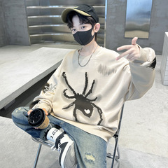 Boys' Spring Personality Cartoon Hoodie 2024 New Arrival Large Children's Sports Casual Long-Sleeve T-Shirt Base Shirt Spring Outfit 9