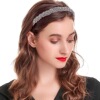 Woven fashionable headband with beads with pigtail from pearl, hair accessory, Korean style, new collection