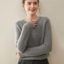 一件过冬圆领羊绒衫女100%纯山羊绒三股加厚软糯亲肤针织打底毛衣
