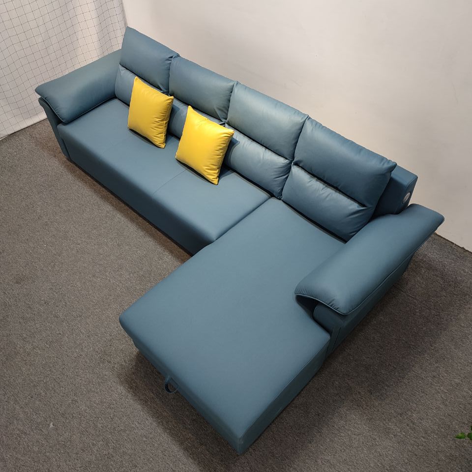Tecnología multifuncional moderna simple sin lavar tela de terciopelo peinado apartamento sala de estar tipo pequeño sofá cama multifuncional