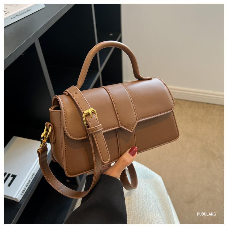375g Weight Polyester Lining Material Flip Cover Closure Type Single Shoulder Strap Strap Type Crossbody Bag Bags Type Casual, Shopping Occasion Pu Leather Material Solid Color Pattern All Seasons Season Women's Gender Vintage Style, Classic Style Style Square Shape Medium Size Women's Medium Pu Leather Solid Color Vintage Style Classic Style Square Flip Cover Crossbody Bag 16