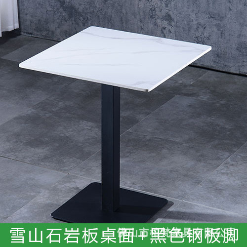 Mesa de mesa de leche personalizada mesa redonda de mármol tabla de roca mesa de comedor rápida mesa de comedor comercial