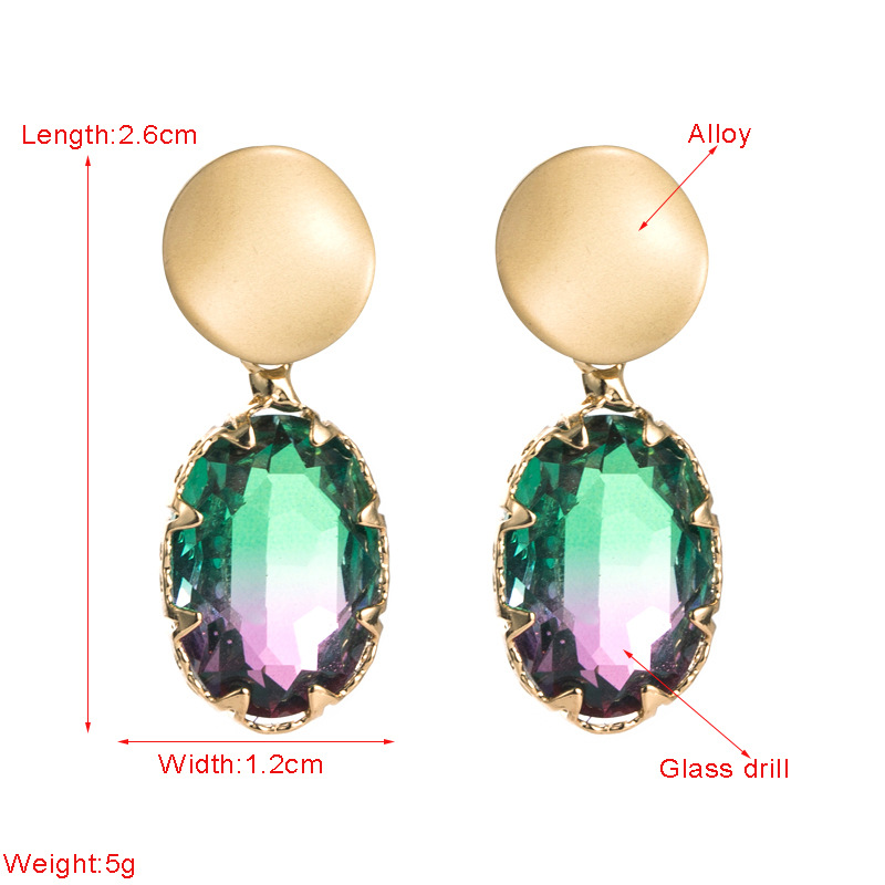 Vente En Gros Boucles D&#39;oreilles Géométriques Diamant En Verre En Alliage De Mode Nihaojewelry display picture 1