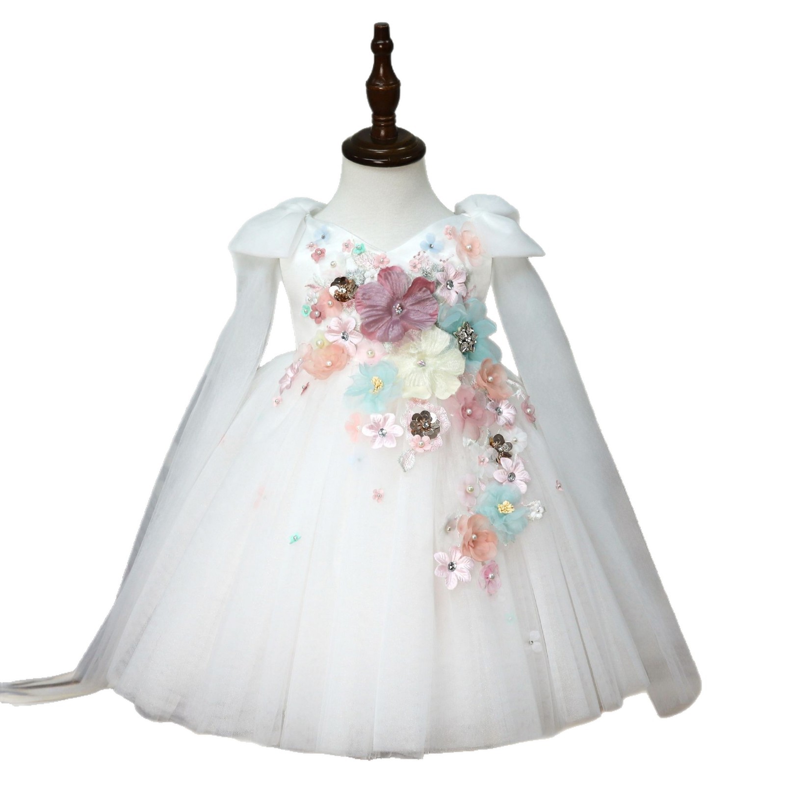 Robe de princesse féerique pour filles – Élégante robe en tulle pour demoiselle d'honneur, concours de beauté et célébrations spéciales_voghion.com