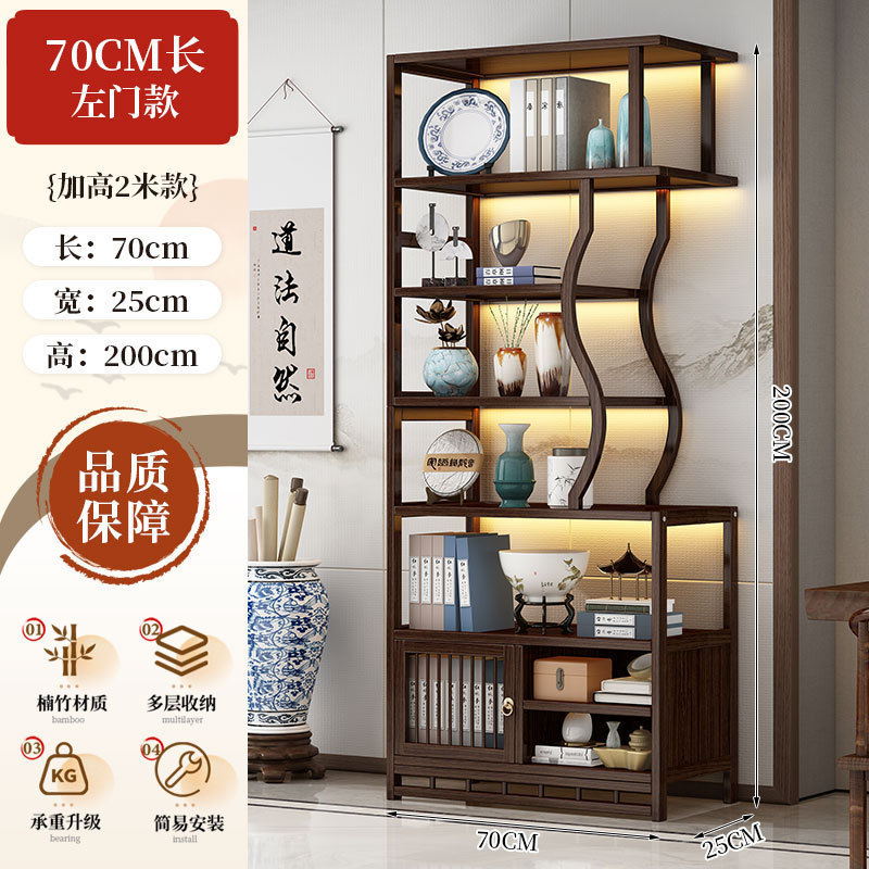 架实木中式茶叶展示柜茶架子置物架茶室茶柜茶具摆件收纳柜子|undefined