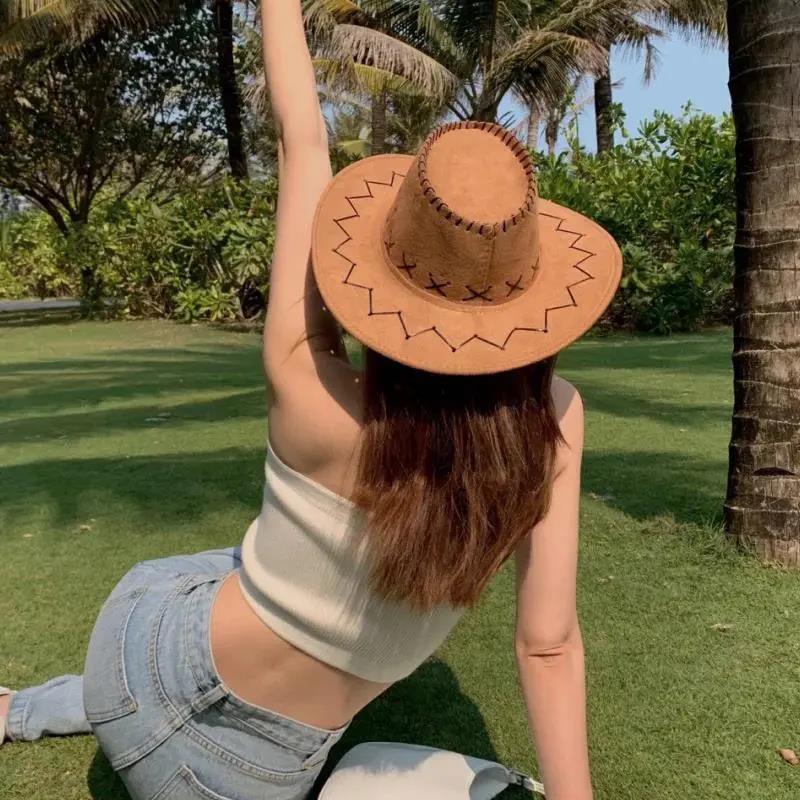 Sombrero de mezclilla occidental sombrero de sol de playa hombres y mujeres Xinjiang pastizales ala grande sombrero superior niños americanos todo partido Amazon