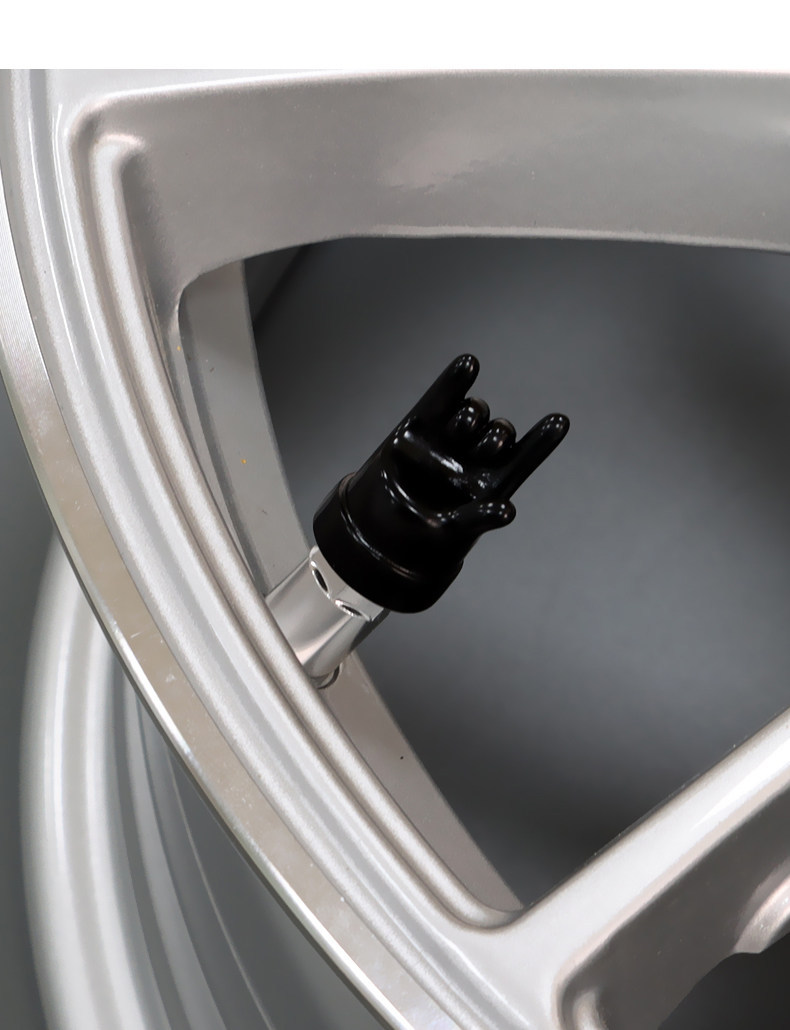 Trendy Brand Hand Gesture Tire Valve Caps for Cars, Electric Vehicles, Motorcycles, and Automobiles, Universal Valve Core Covers, Personalized Decoration