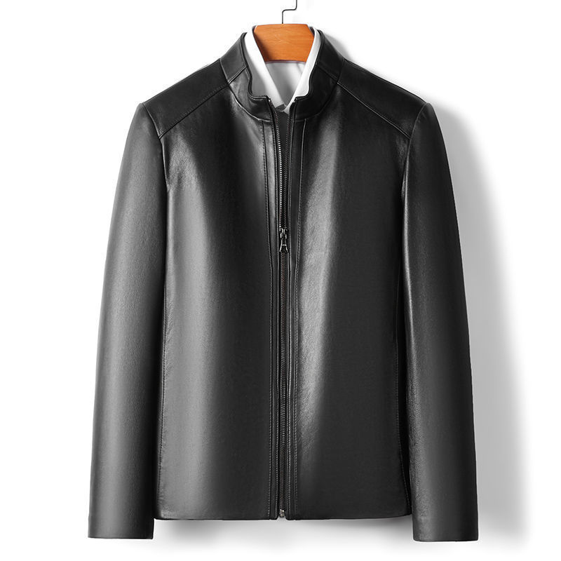 Clothing 2025 Spring Haining Genuine Leather Jacket Men's Sheepskin Jacket Business Casual Stand Collar Slim Fit Coat Clothing 2025 Spring Haining Genuine Leather Jacket Men's Sheepskin Jacket Business Casual Stand Collar Slim Fit Coat