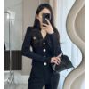 B family is light and luxurious!French Small fragrant wind V-neck Gold buckle Self cultivation Show thin Shoulder Pads have cash less than that is registered in the accounts Long sleeve knitting Cardigan jacket