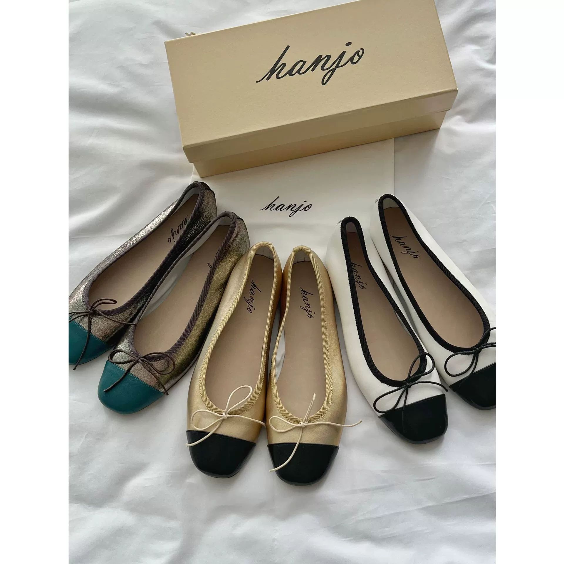 现 2025秋季新款韩国东大门小香风缝合拼接芭蕾浅口平底鞋