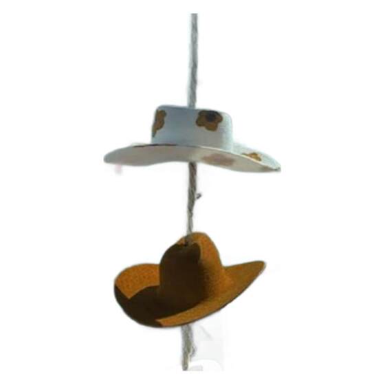 Cross-border Amazon cute cowboy hat auto parts rearview mirror accessories interior decoration men and women decorative rearview mirror
