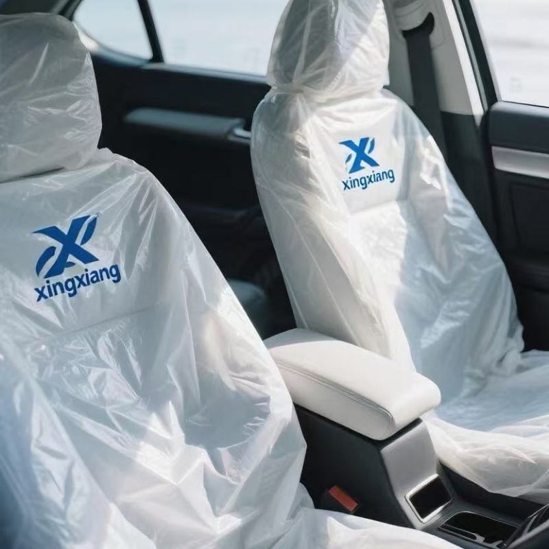 Car Waterproof Disposable Plastic Seat Cover 5-in-1 Transparent Hdpe Seat Cover Custom Logo Seat Protector