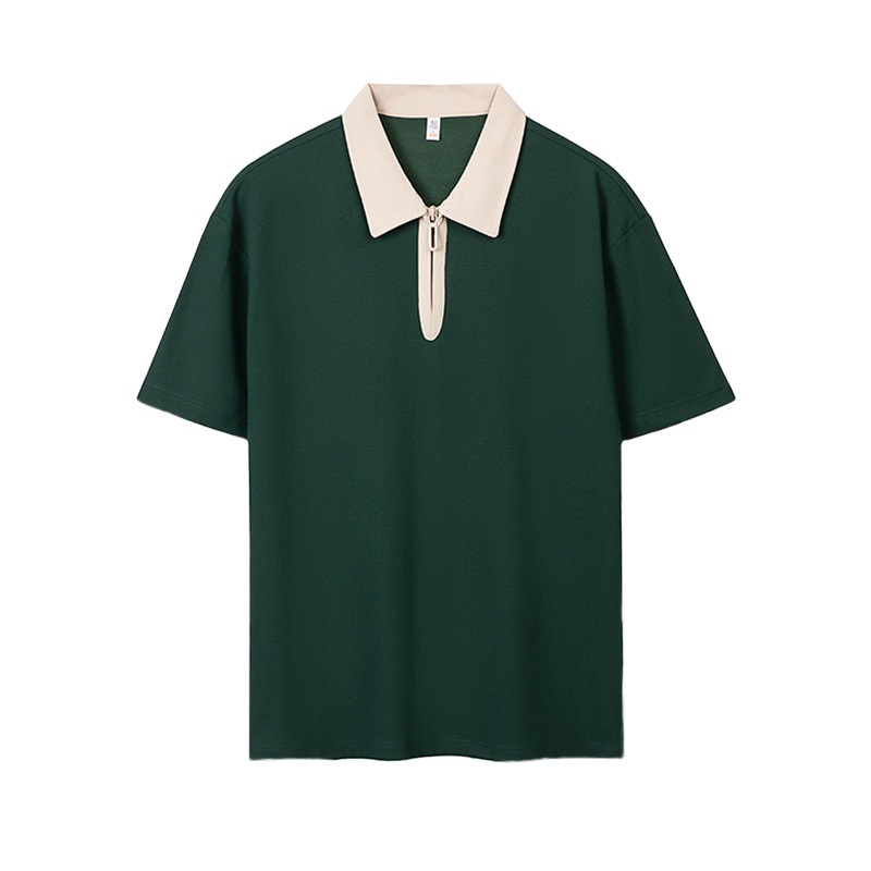 Semia cremallera color poliéster algodón empresa ropa de trabajo ropa deportiva con solapa camiseta de polo de manga corta personalizada