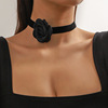 Retro beige choker, accessory, necklace, Chanel style, flowered