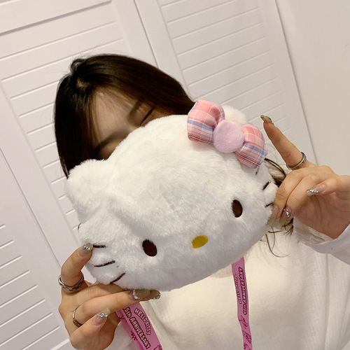  New Keti Cat Doll Bag Plush Toy Crossbody Bag Women's Single Shoulder Ins Internet Celebrity Cartoon Bag Approval