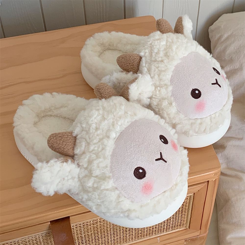 Corner sheep cream white half -packed heel