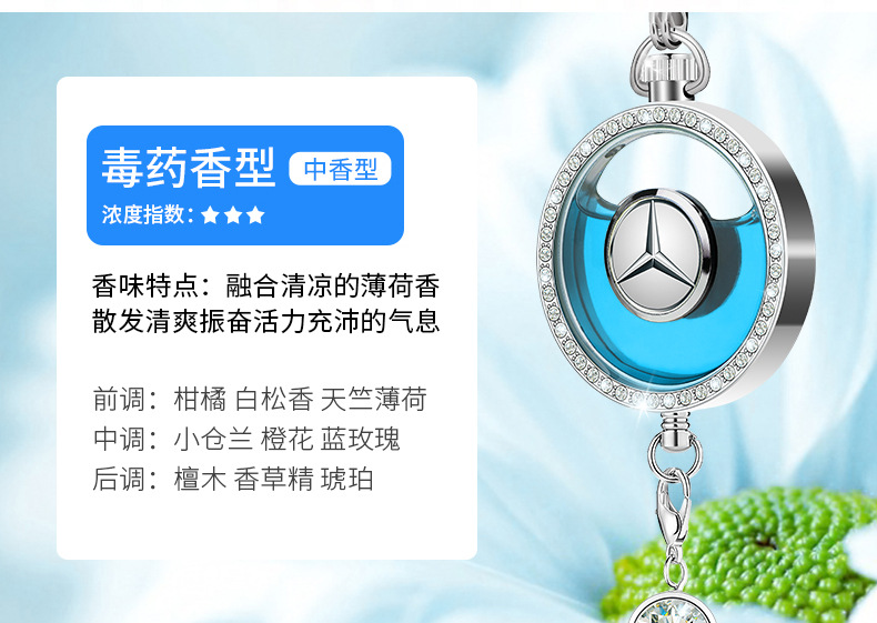 Specially Designed for Foreign Trade, Perfume Car Hangings, Aromatherapy Car Accessories, Long-Lasting Light Fragrance, High-End Fragrance for Men, and Car Interior Decorations for Women