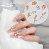 Japanese metal retro nail decoration contains rose, internet celebrity, light luxury style