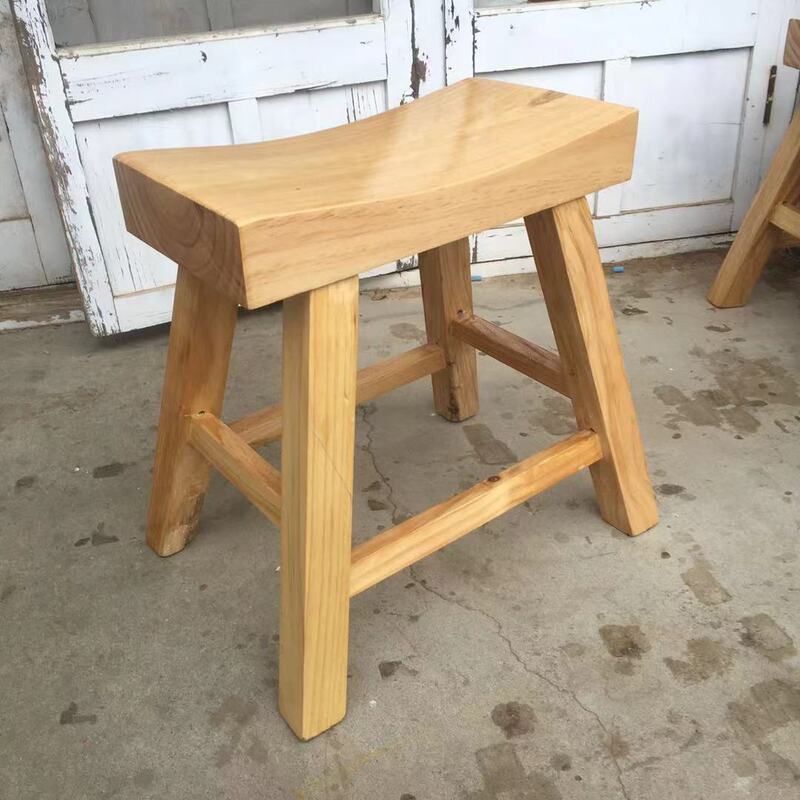 换鞋凳简约凹面凳子马鞍实家用元宝矮凳餐饮木板凳吧老榆木木凳凳|undefined