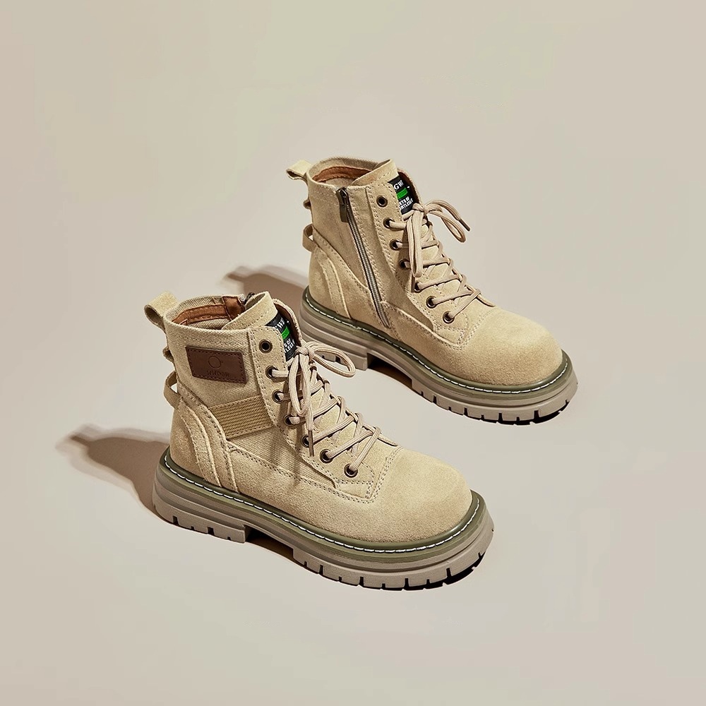 Herbst Vintage Arbeitsstiefel Frühling und Herbst Single Boot Explosion Plateau Stiefeletten_voghion.com