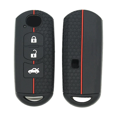 Ruiyi Cx4 Football Pattern – Static Rod/Key Bag - black-red-line-3-button-with-holes-on-the-back