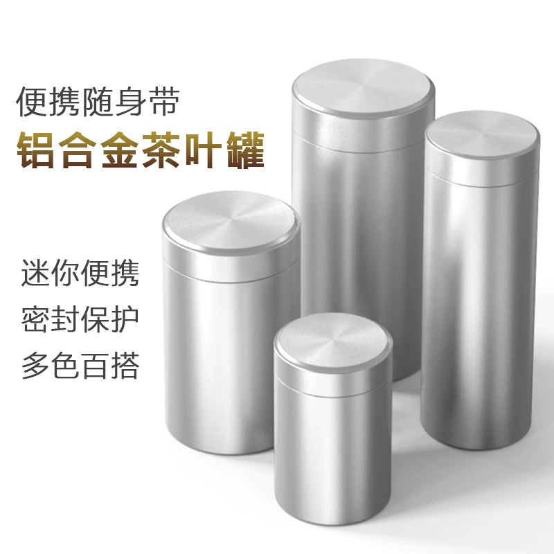 Портативная маленькая металлическая банка для чая, мини-банка для чая, герметичная банка из алюминиевого сплава для путешествий, винтовая банка для хранения, контейнер для чая, коробка для чая