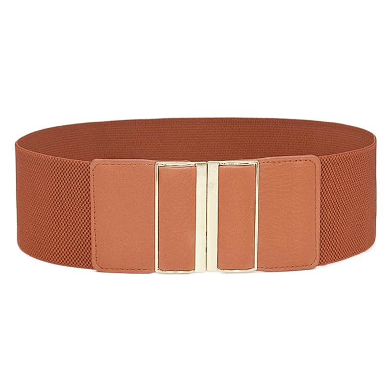 Directo de fábrica estilo coreano simple hebilla sello de cintura elástica chaqueta de mujer cinturón decorativo cinturón ancho elástico del todo fósforo