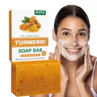 Очищающее мыло с куркумой Cross-border Bupy мягко очищает и очищает кожу, уменьшает сухость, увлажняет и восполняет мыло для лица с куркумой.