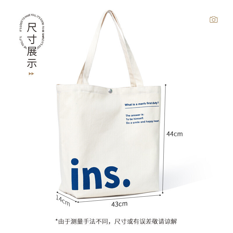 Bolsa de lona personalizada simple moda bolso de bricolaje impresión en blanco publicidad bolsa de cremallera regalo de mano bolsa de lona