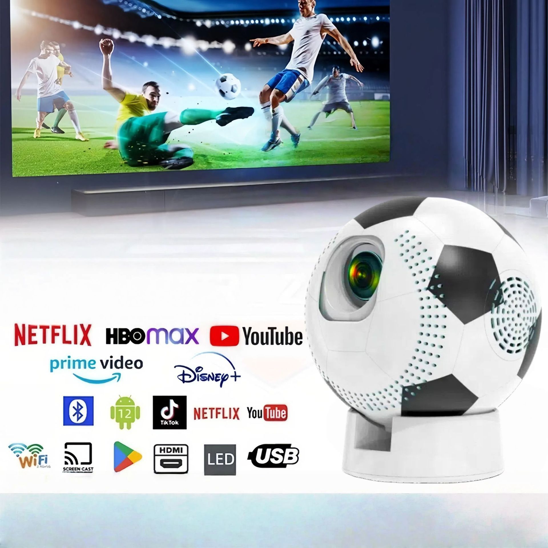 2026 Copa del Mundo Q8 Proyector Proyector de fútbol Proyector de alta definición Proyector doméstico