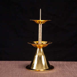 合金蜡烛台家用中式莲花烛台摆件复古蜡烛座灯架婚庆插蜡烛的底座