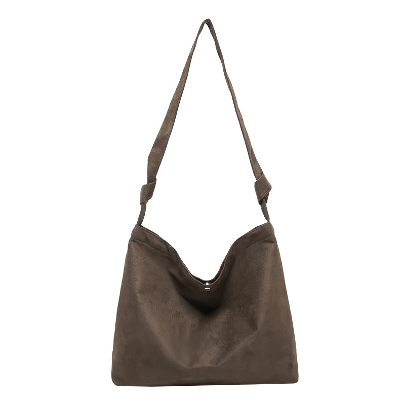 Otoño e invierno nuevo estilo bolso de gamuza esmerilada bolso de hombro de ocio de gran capacidad bolso de moda Maillard