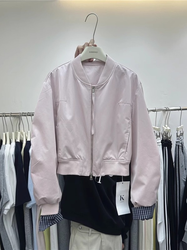 秋季新款韩版宽松立领拼接格子棒球服外套时尚休闲夹克外套A7007|undefined