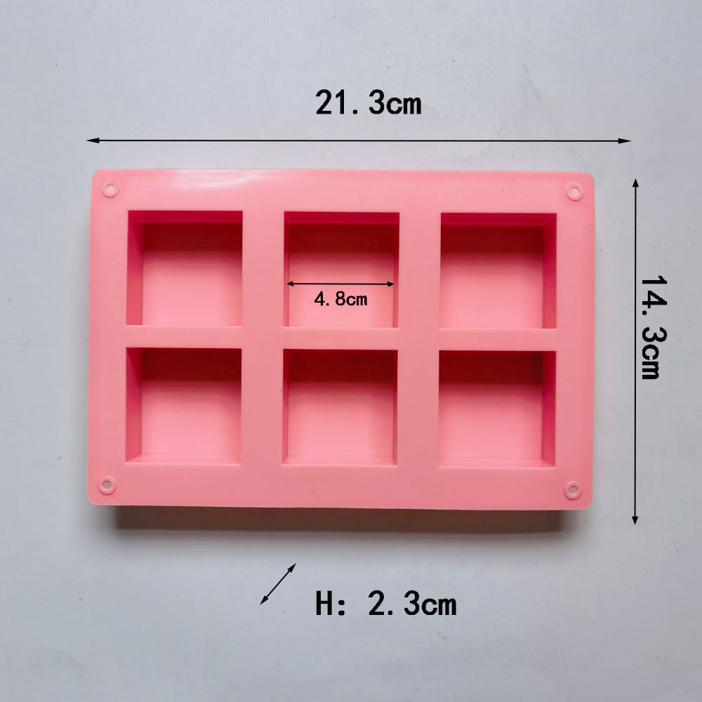 6 jabon cuadrado 310 molde de silicona pastel hecho a mano molde de jalea de pastel herramientas de horneado