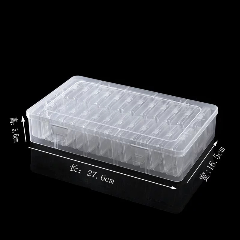 Большой 15 комплектов коробок 24 шт с 7.5 длинной коробкой Независимая прозрачная коробка для комбинированных ногтей игрушка коробка для хранения пластиковая коробка