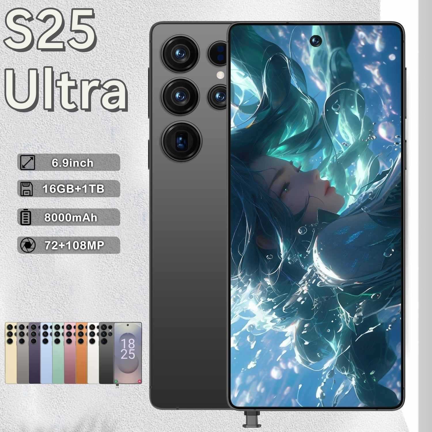 New S25Ultra Cross-Border 4g Mobile Phone in Stock 4G+64G Large Screen 6.75inch Amazon Hot Model Smartphone