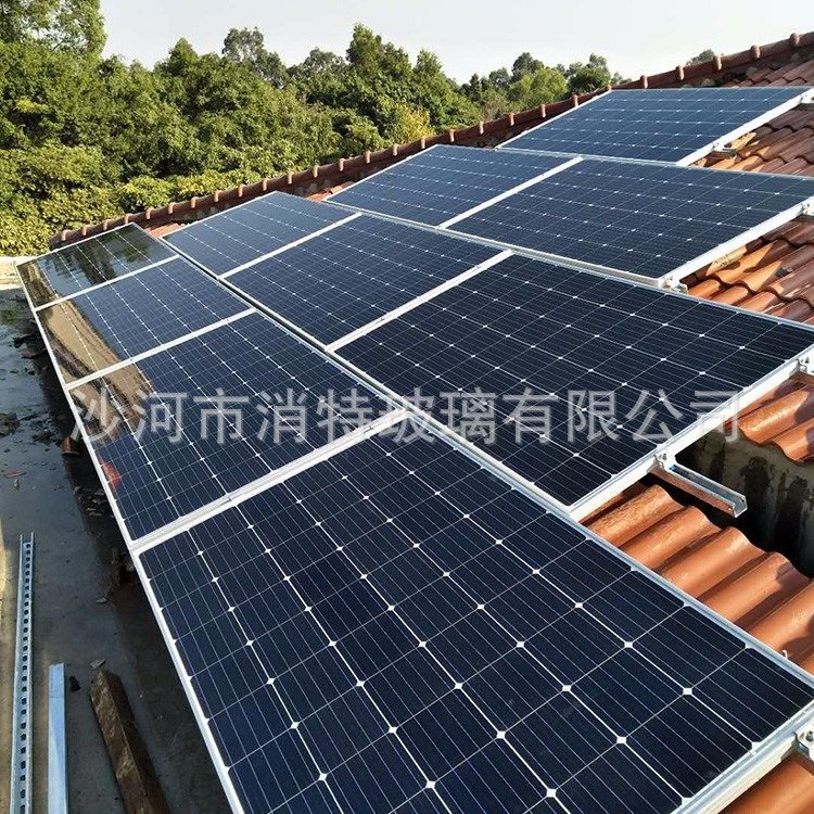 BIPV 6mm丝印玻璃 光伏发电玻璃面板 建筑玻璃原片可加工钢化