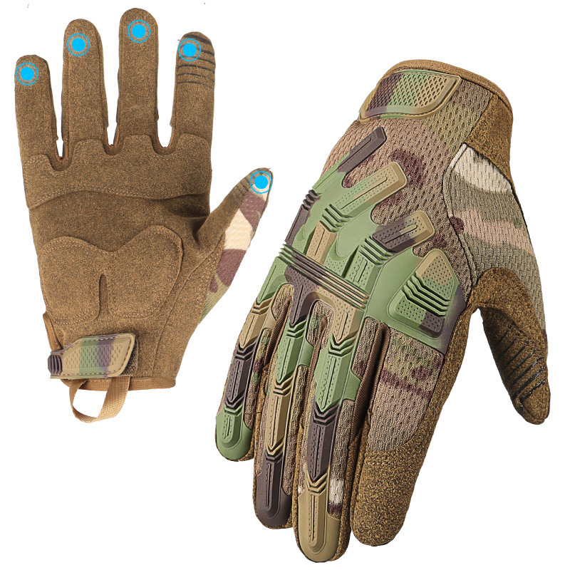 Factory Wholesale Protective Gloves Outdoor Climbing Anti-Slip Motorcycle Riding Full Finger Touch Screen Combat Shock_voghion.com